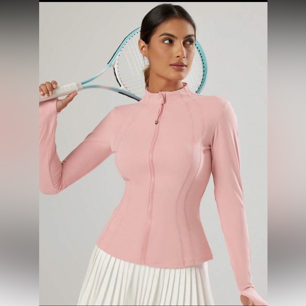 Light Pink Zip-Up Athletic Jacket